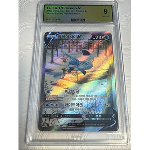 2021 POKEMON KOREAN SWORD & SHIELD EEVEE HEROES #077 FULL ART/GLACEON V MBA 9