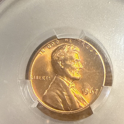 1967 1 C Ca Sms Ms 65 Red Special Mint Set Penny