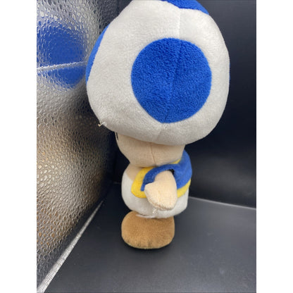Super Mario - 2010 Toad 8 Inch Collectible Plush San-ei Little Buddy Blue