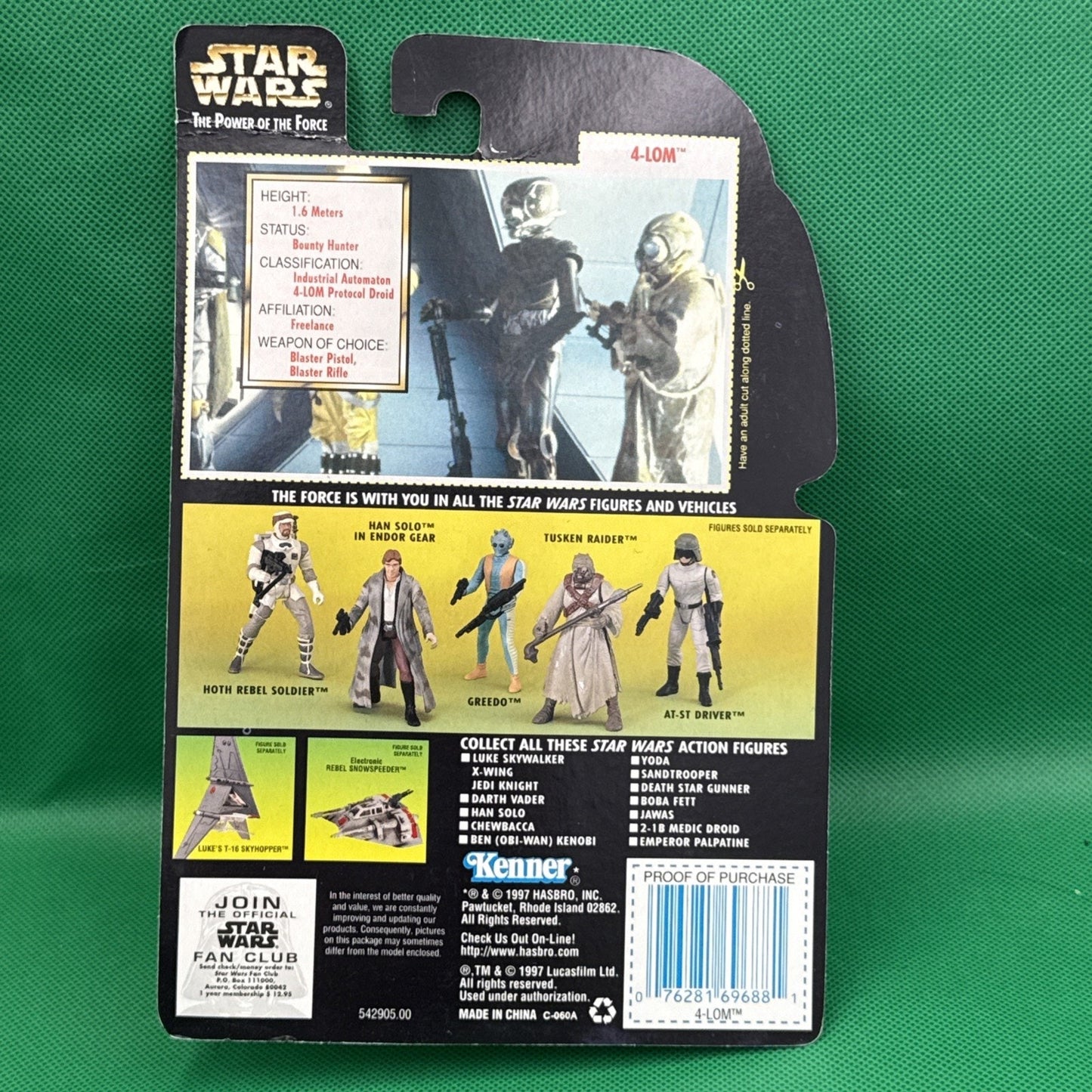 Hasbro Star Wars 1997 Power Of The Force Green Card Action Figure New 4-Lom