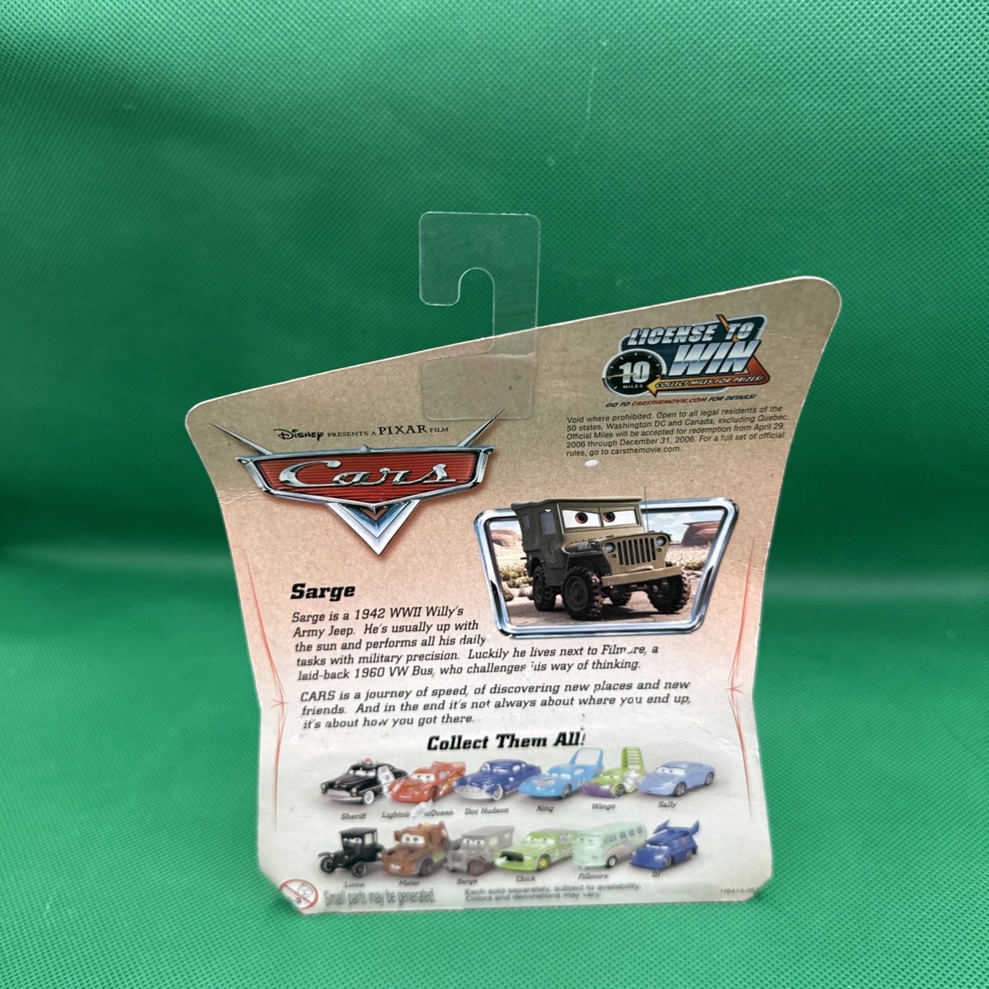 2005 Disney Pixar Cars Sarge Desert Card H6414