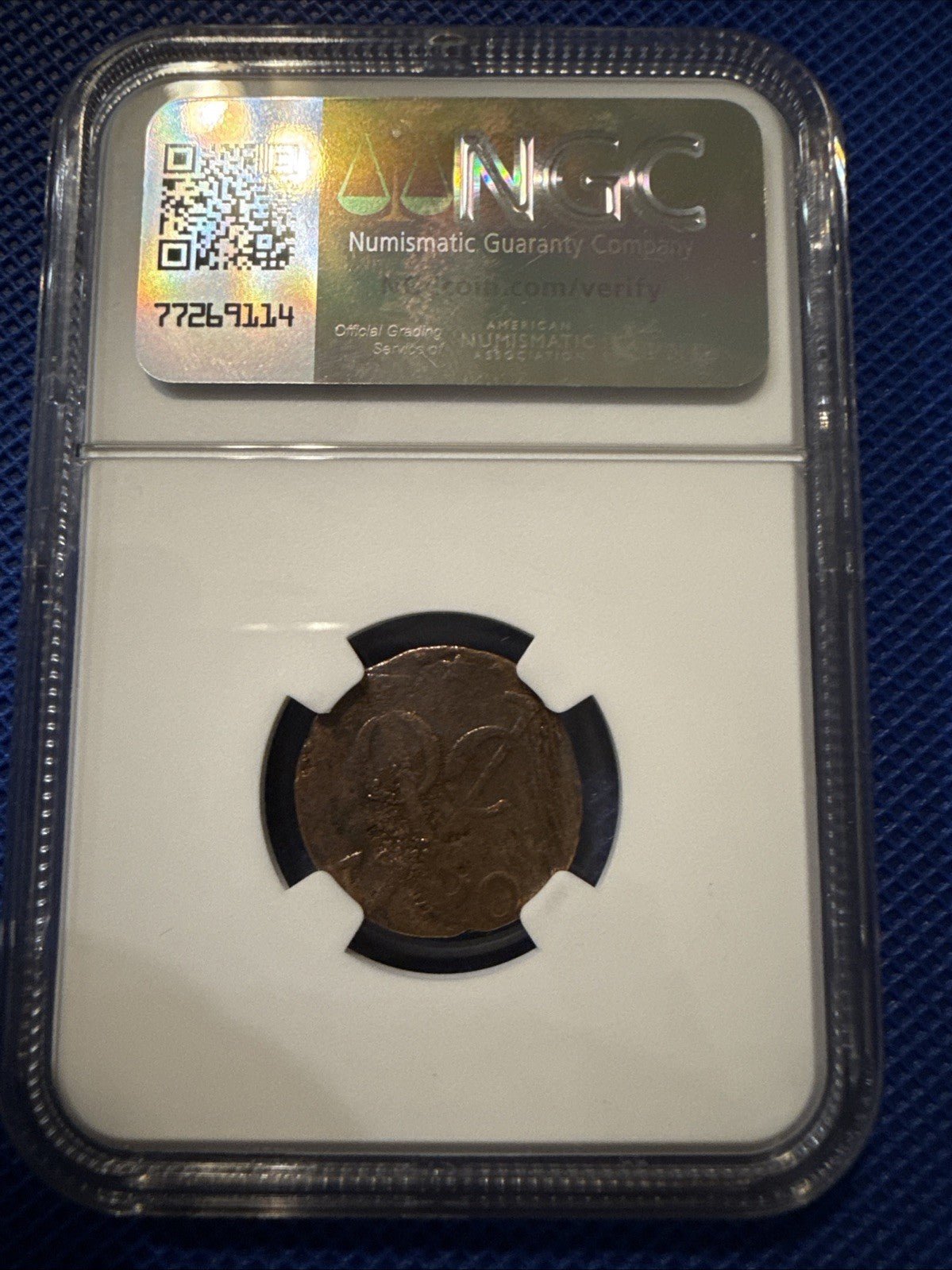 1790 NEW YORK PENNY VOC N.E. INDIES DUIT NGC GENUINE - FREE SHIPPING - toyscardscomics