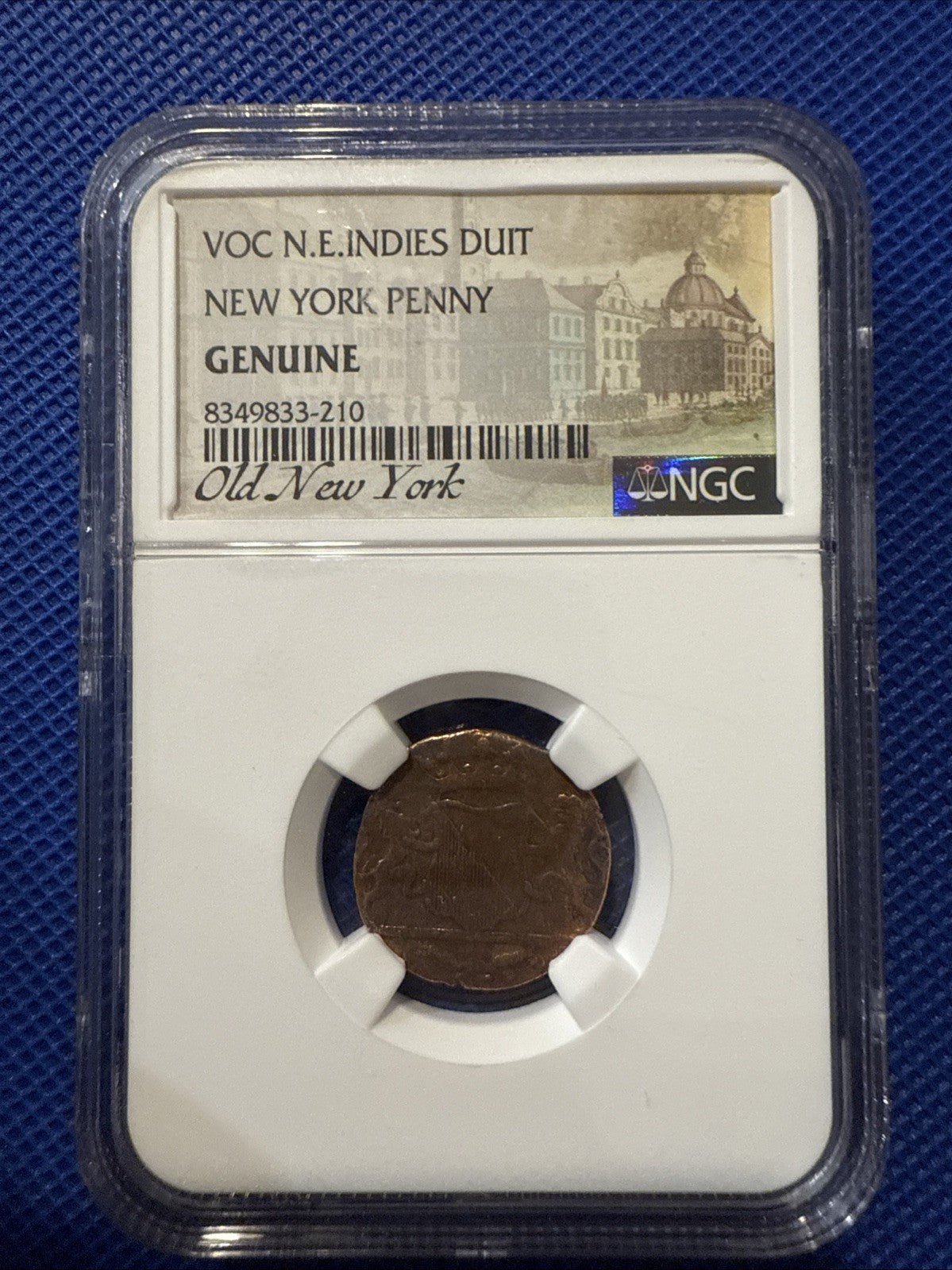 1790 NEW YORK PENNY VOC N.E. INDIES DUIT NGC GENUINE - FREE SHIPPING - toyscardscomics