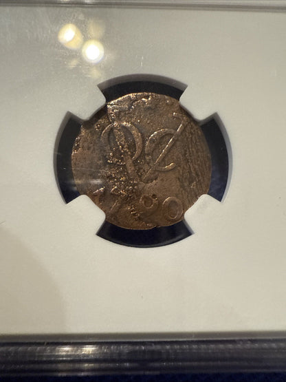 1790 NEW YORK PENNY VOC N.E. INDIES DUIT NGC GENUINE - FREE SHIPPING - toyscardscomics