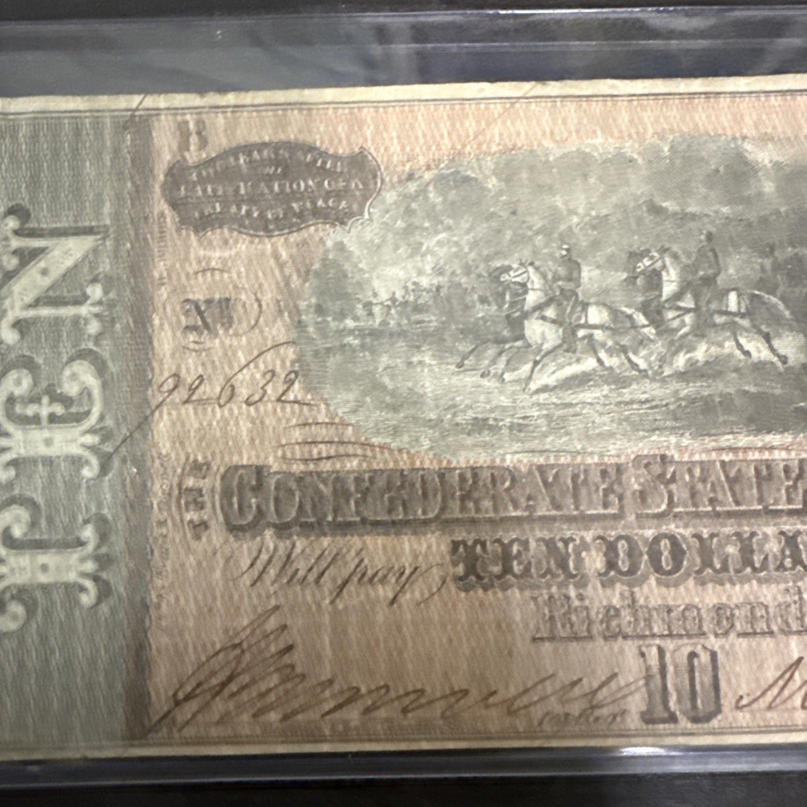 1864 Confederate States of America - $10 Ten Dollars Civil War Note ~ Richmond - toyscardscomics