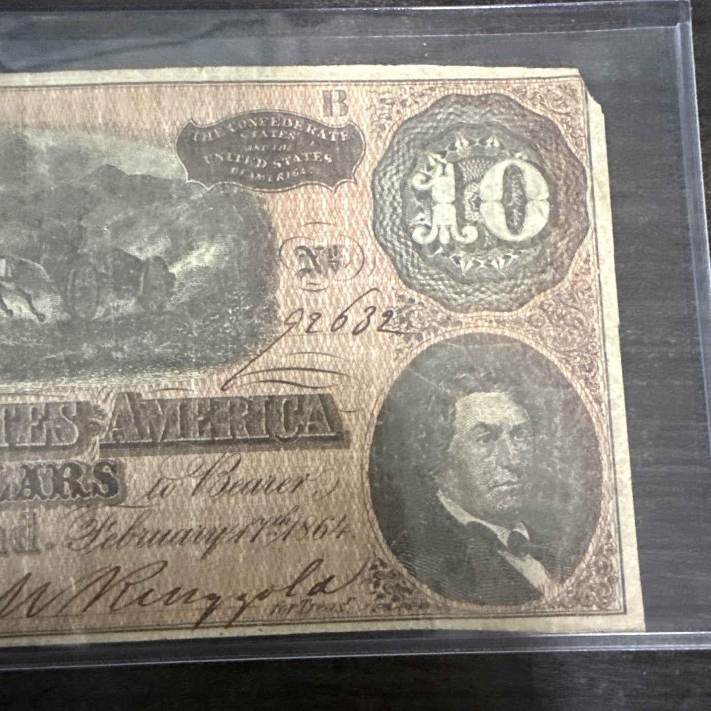 1864 Confederate States of America - $10 Ten Dollars Civil War Note ~ Richmond - toyscardscomics