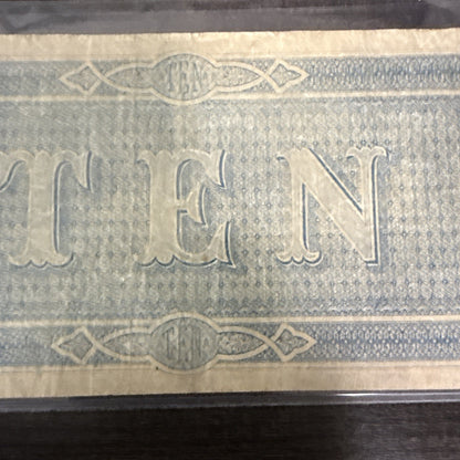 1864 Confederate States of America - $10 Ten Dollars Civil War Note ~ Richmond - toyscardscomics