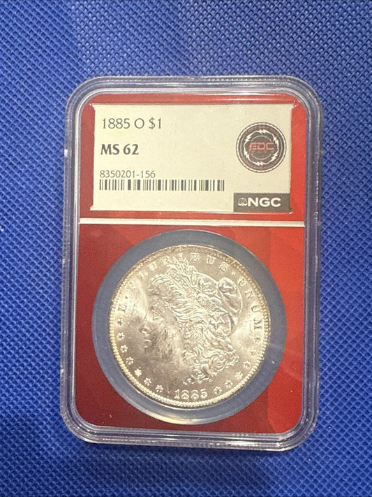 1885 O $1 MS 62 EDC NGC - toyscardscomics