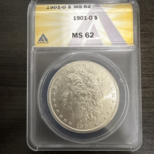 1901 - O Morgan Dollar : ANACS MS62 - toyscardscomics