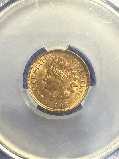 1908 1C PCGS/CAC MS64RB (OGH) - Indian Cent - Old Green Label Holder - toyscardscomics