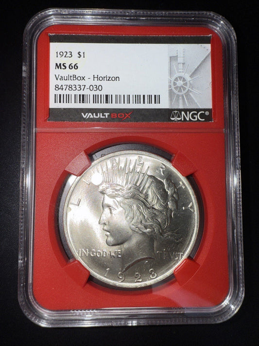 1923 $1 Peace Silver Dollar - NGC MS66 - Vaultbox Redcore - Horizon Series - toyscardscomics