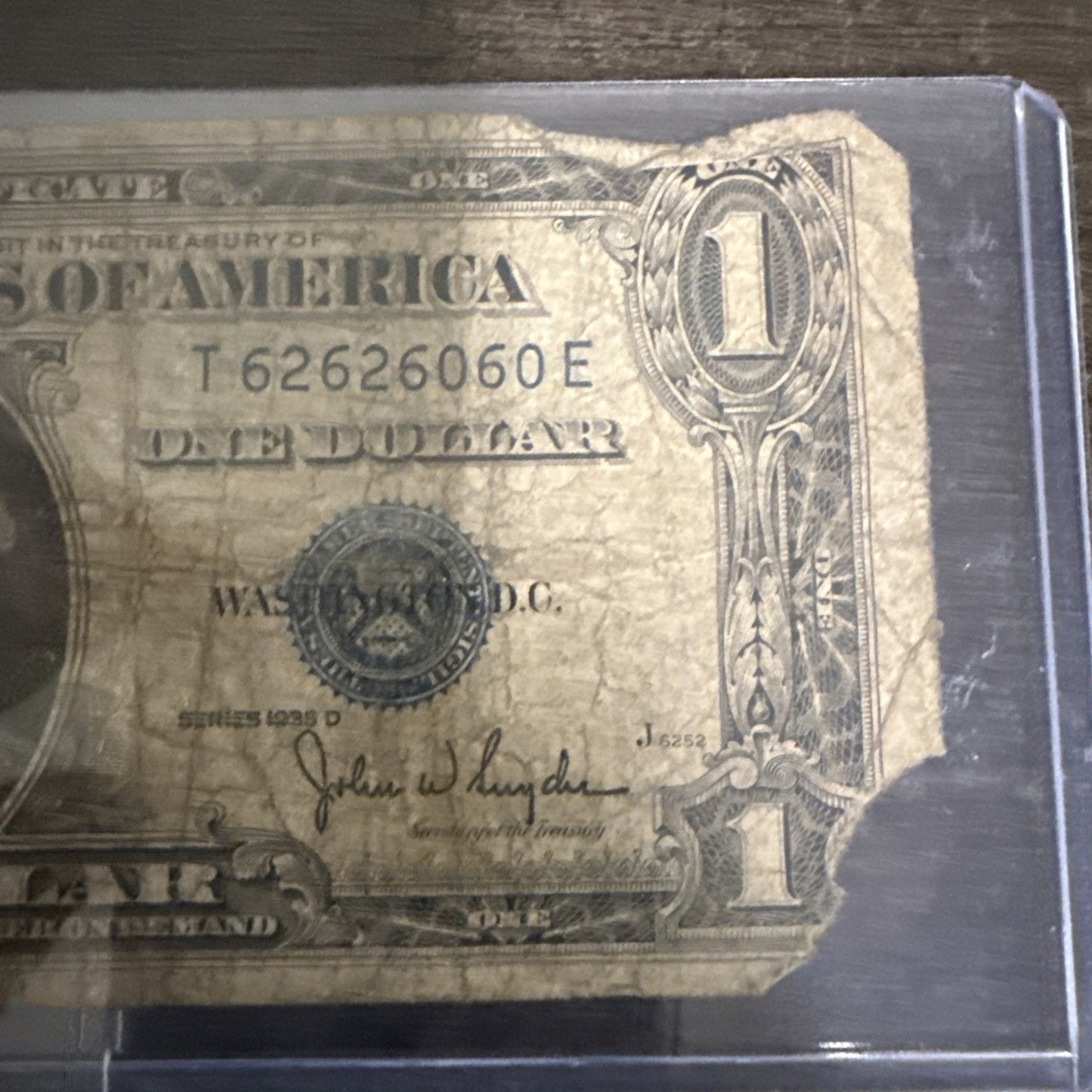1935 D Blue Seal US $1 Bill - toyscardscomics