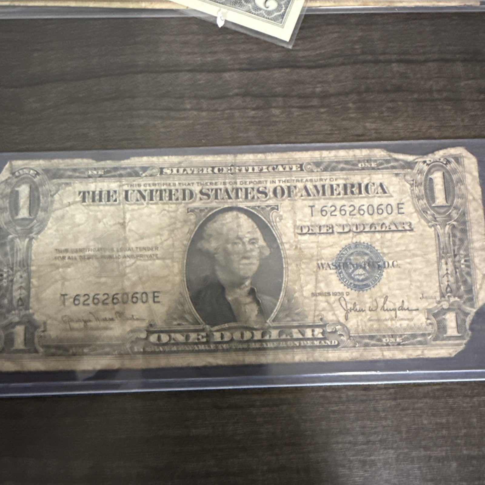 1935 D Blue Seal US $1 Bill - toyscardscomics
