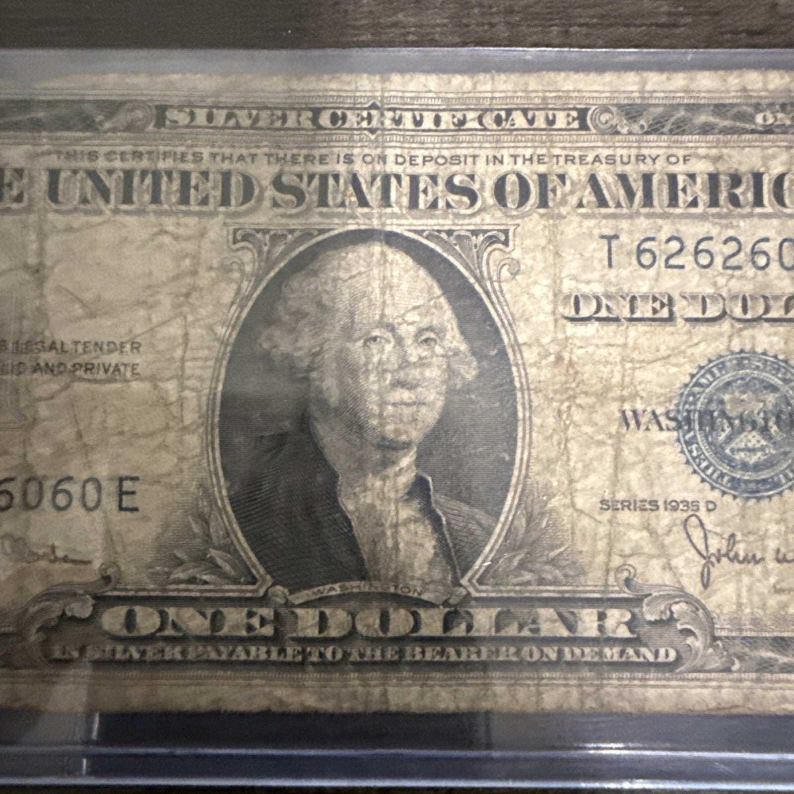 1935 D Blue Seal US $1 Bill - toyscardscomics