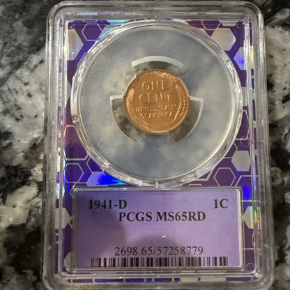 1941 D Wheat Cent PCGS MS65 RD - toyscardscomics
