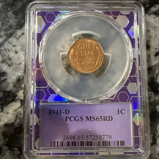 1941 D Wheat Cent PCGS MS65 RD - toyscardscomics