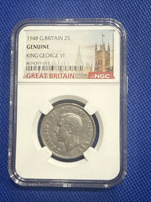 1948 Great Britain 2S Coin NCG Certified Genuine King George VI - toyscardscomics