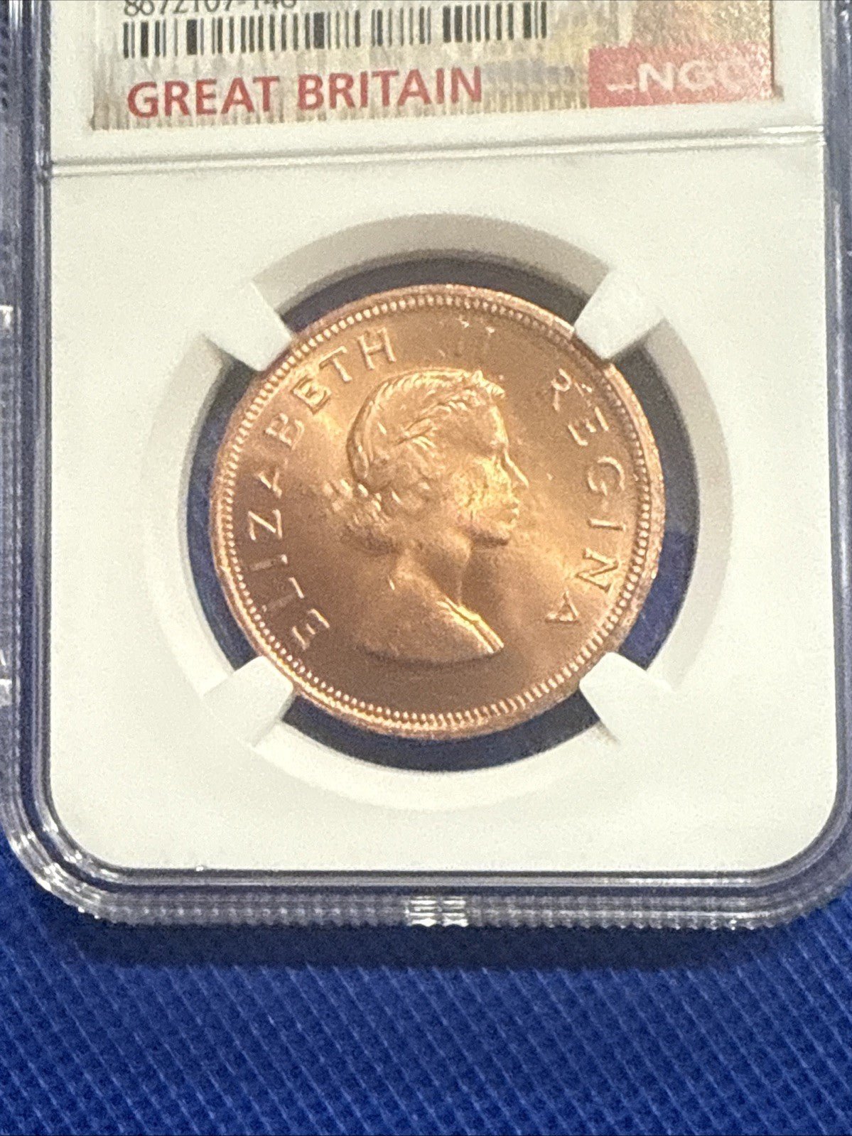 (1953 - 1960) 1960 South Africa Elizabeth II Penny Genuine NGC Slab - toyscardscomics