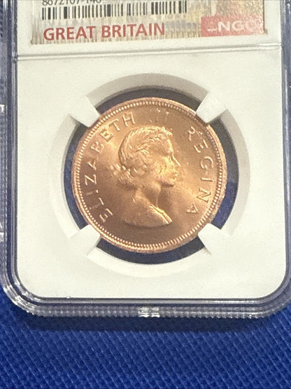 (1953 - 1960) 1960 South Africa Elizabeth II Penny Genuine NGC Slab - toyscardscomics