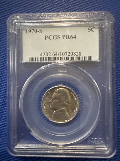 1970 S 5C Jefferson Nickel PCGS PR64 - toyscardscomics
