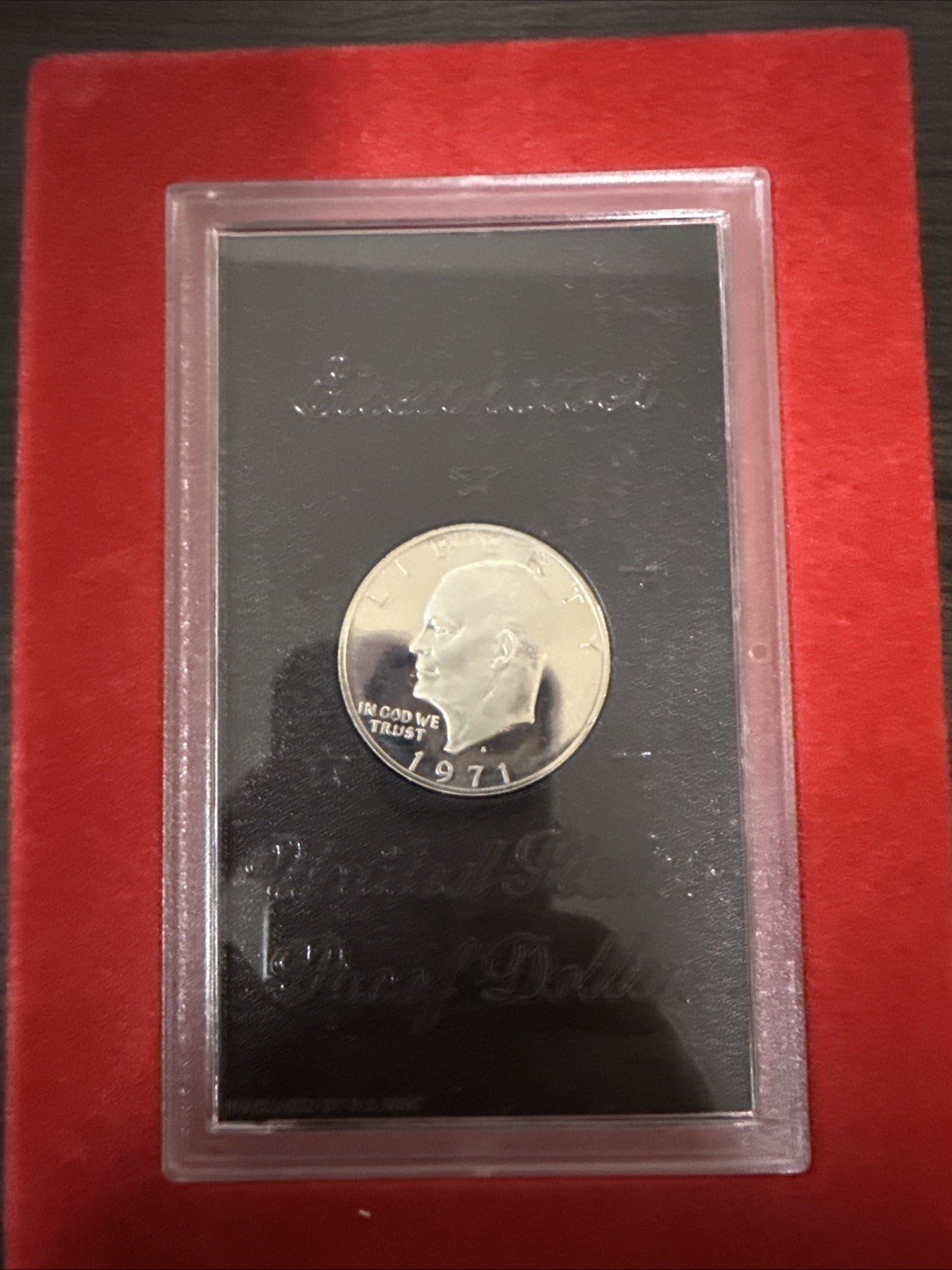 1971 S US Mint Eisenhower $1 Silver Proof Coin Uncirculated Ike Brown Box - toyscardscomics