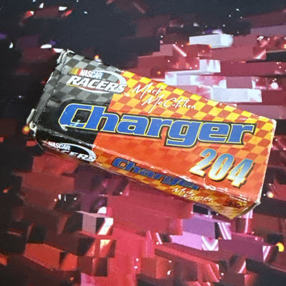 NASCAR Racers Mark McCutchen #204 CHARGER 2001 Wendy’s Toy Car KidsMeal With Box