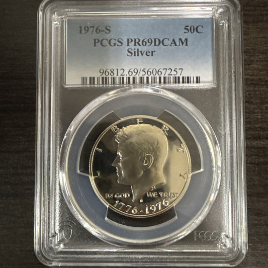 1976 - S Silver Kennedy Half Dollar PCGS PR - 69 DCAM - toyscardscomics