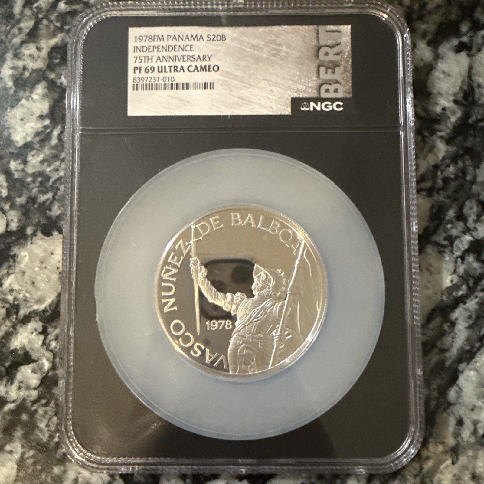 1978FM PANAMA INDEPENDENCE 75TH ANN. SILVER S20B - NGC PF69 ULTRA CAMEO - toyscardscomics
