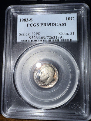 1983-S PCGS PR69DCAM Roosevelt Dime Proof 10C