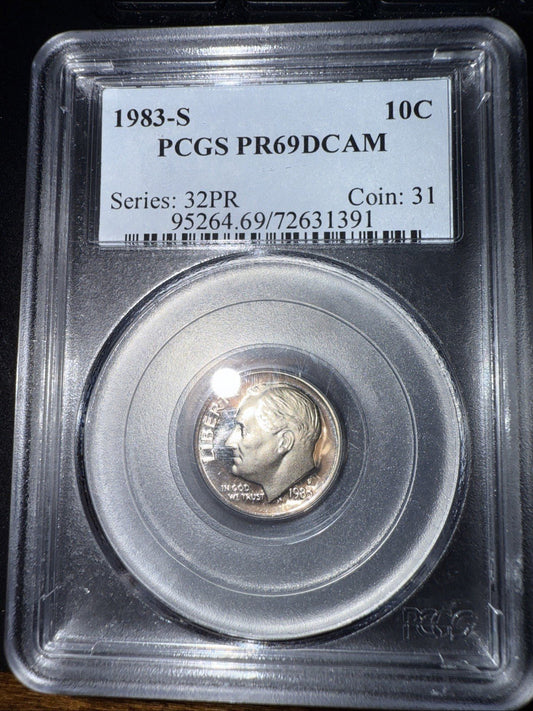 1983 - S PCGS PR69DCAM Roosevelt Dime Proof 10C - toyscardscomics