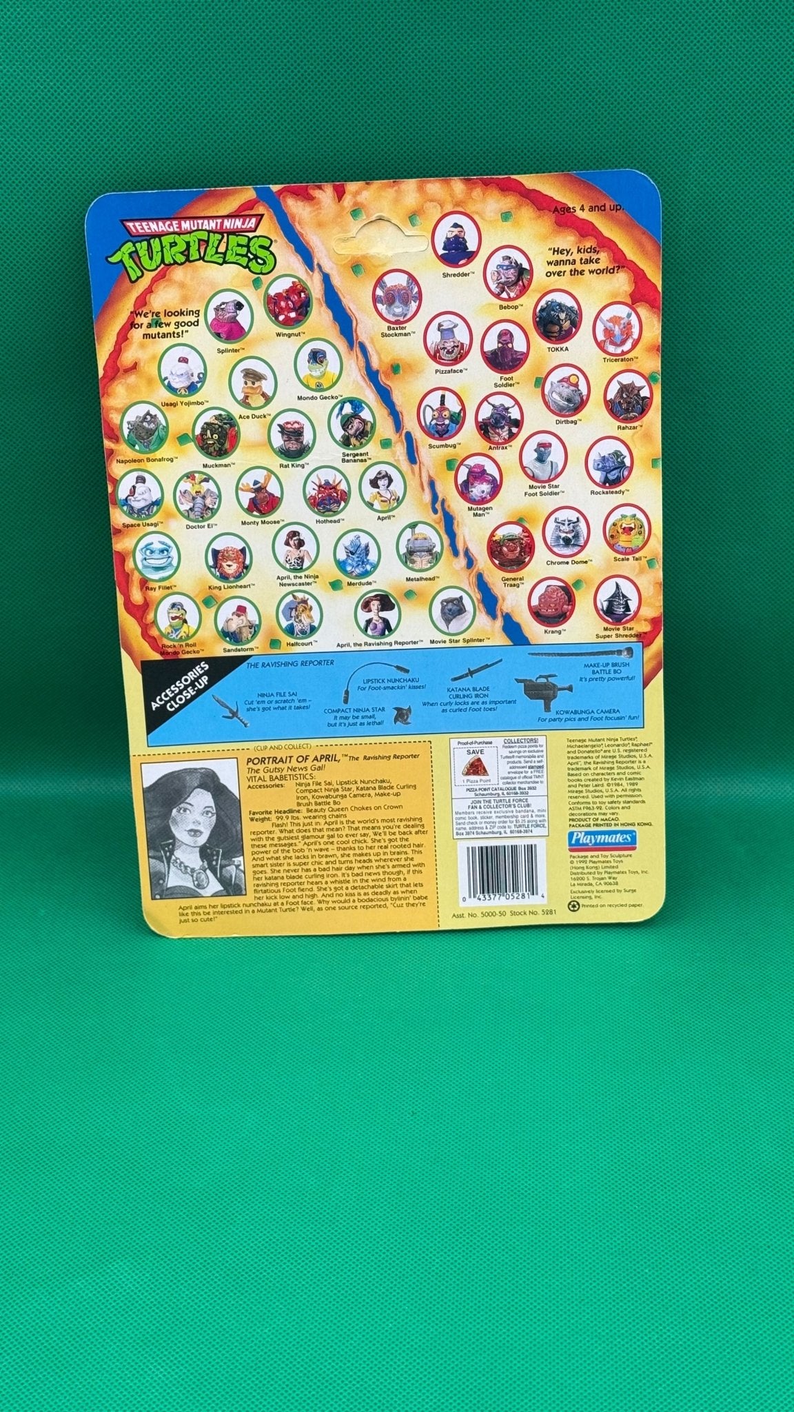 1984 Teenage Mutant Ninja Turtles April Ravishing Reporter - toyscardscomics