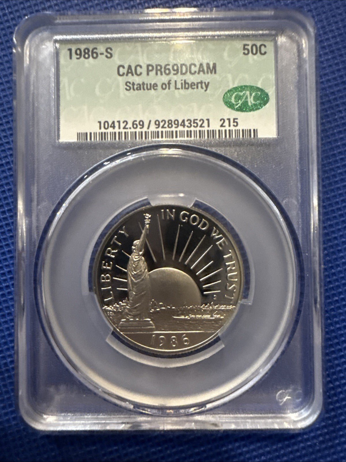 1986 S CAC PR69DCAM 50c STATUE OF LIBERTY!! - toyscardscomics