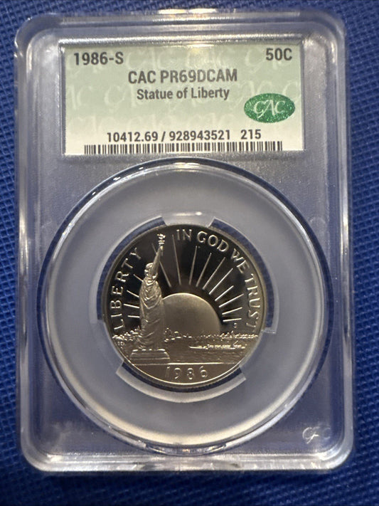 1986 S CAC PR69DCAM 50c STATUE OF LIBERTY!! - toyscardscomics