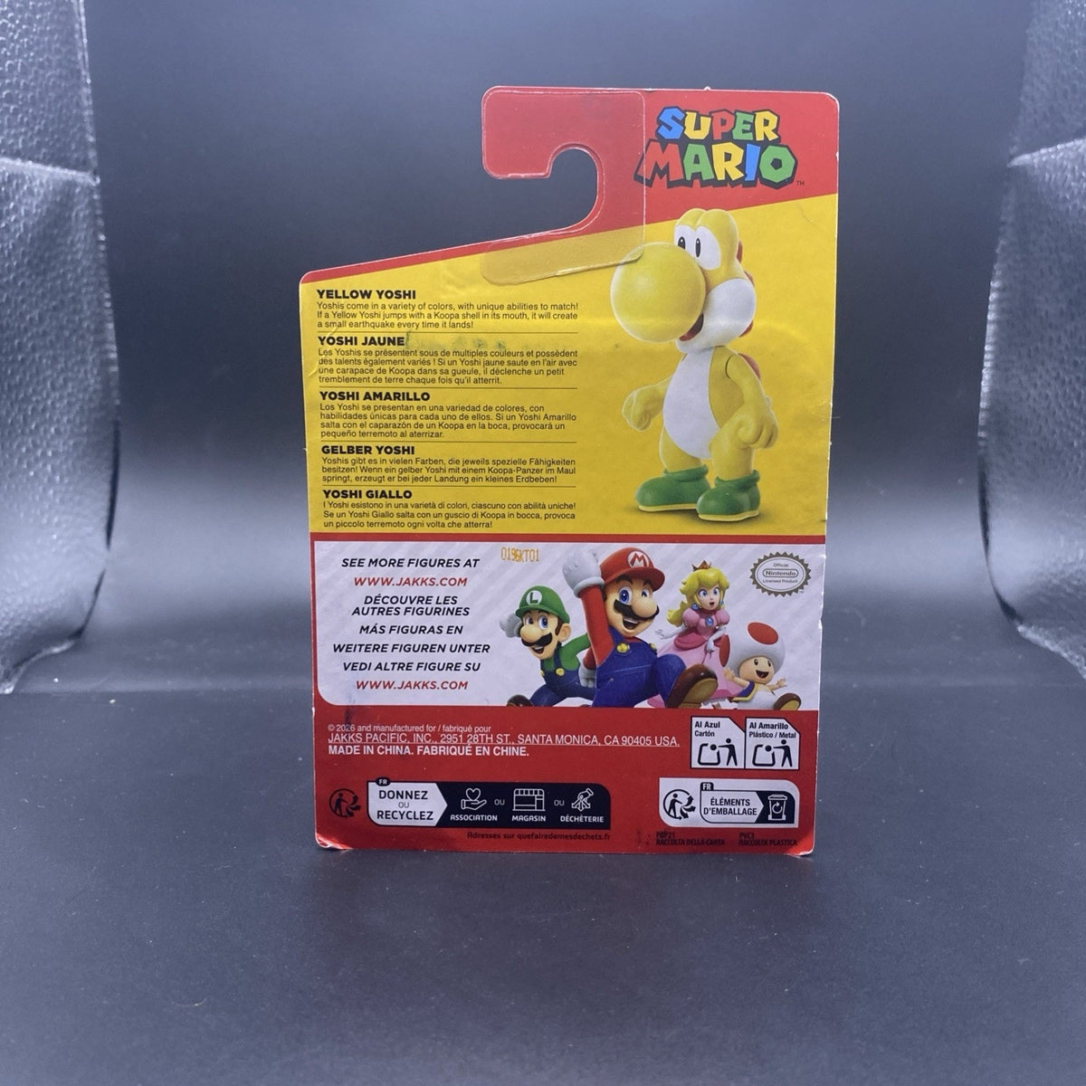 Jakks Pacific Super Mario Yellow Yoshi Figure Nintendo Brand New Sealed