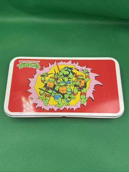 1989 Teenage Mutant Ninja Turtle Metal Pencil / Card Box - toyscardscomics