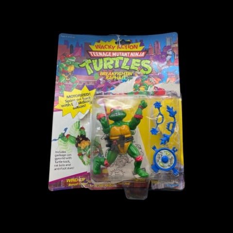 1989 TMNT Teenage Mutant Ninja Turtles Wacky Action Raphael Figure - toyscardscomics