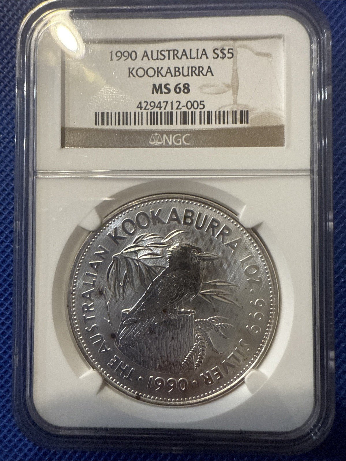 1990 $5 Australia Kookaburra NGC MS68 - toyscardscomics