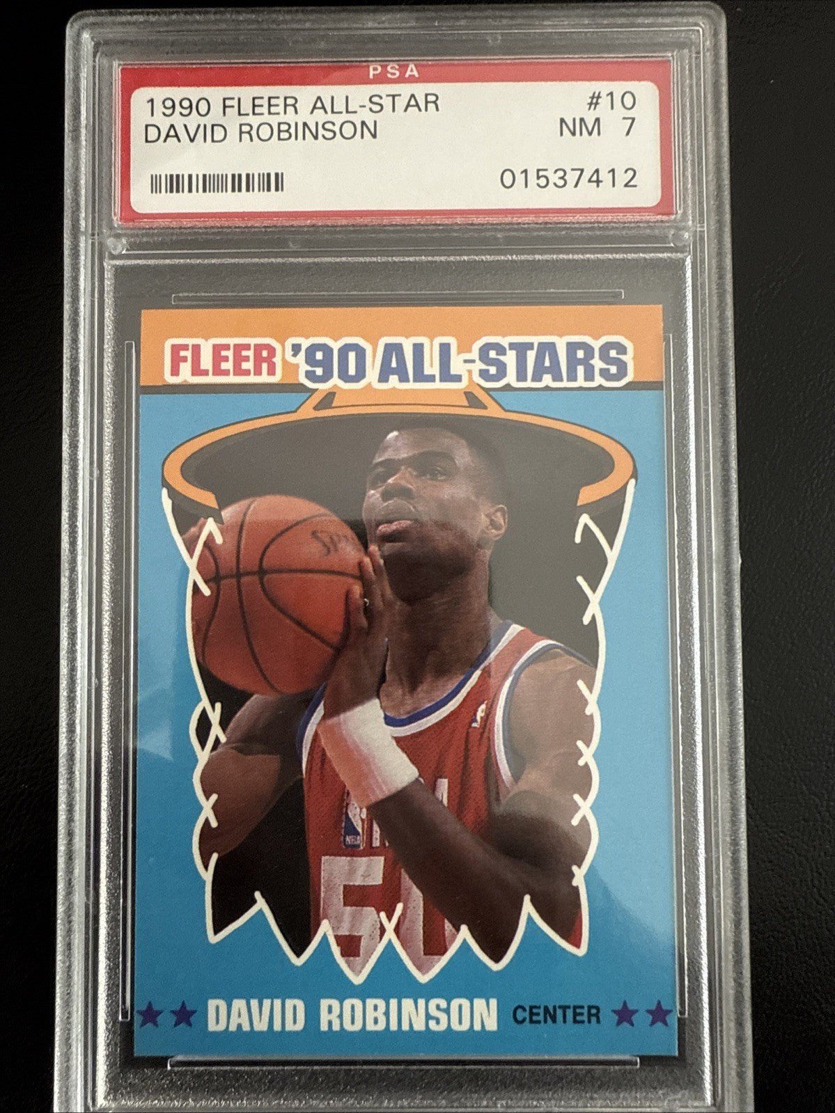 1990 Fleer All - Stars 10 David Robinson - PSA 7 - Old PSA Label - toyscardscomics