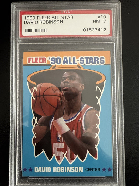 1990 Fleer All - Stars 10 David Robinson - PSA 7 - Old PSA Label - toyscardscomics