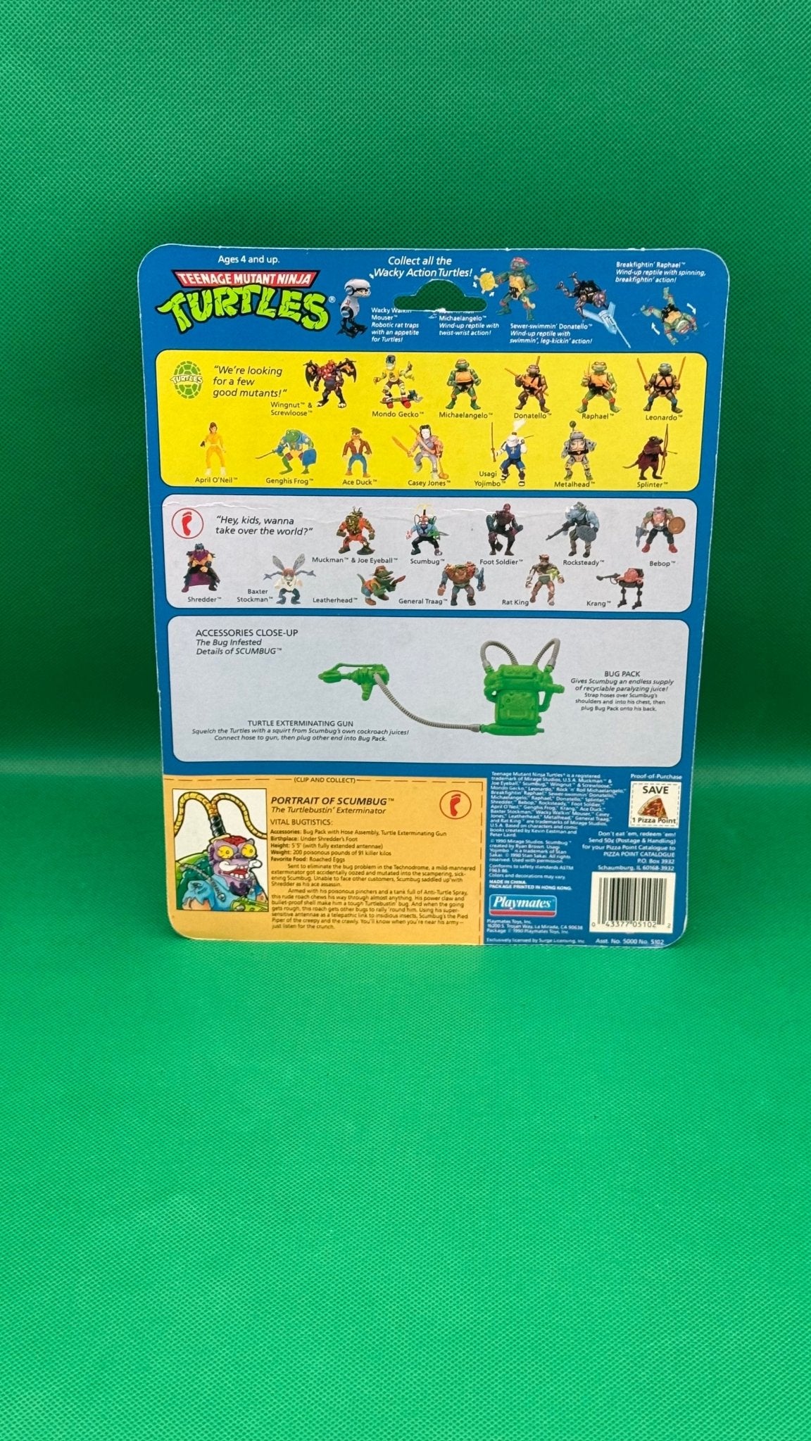 1990 Playmates Scumbug Teenage Mutant Ninja Turtles - toyscardscomics