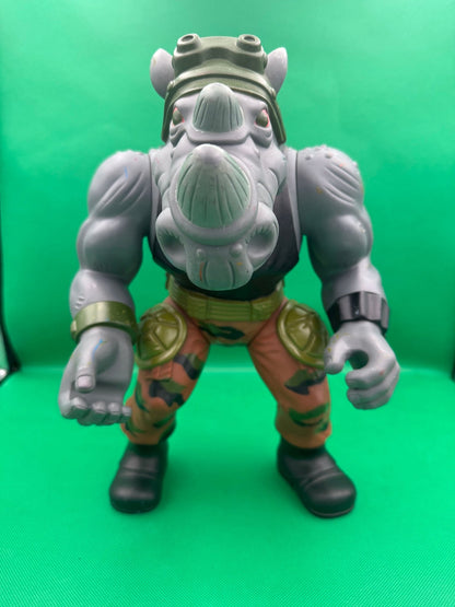 1990 Playmates TMNT Giant Rocksteady Teenage Mutant Ninja Turtles 13" - toyscardscomics