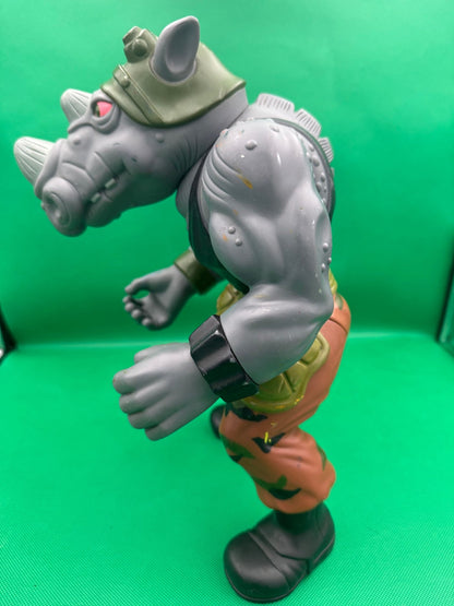 1990 Playmates TMNT Giant Rocksteady Teenage Mutant Ninja Turtles 13" - toyscardscomics