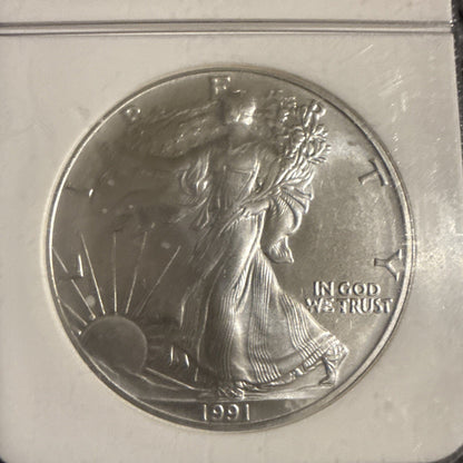 1991 American Silver Eagle NGC MS69 Brown Label - toyscardscomics