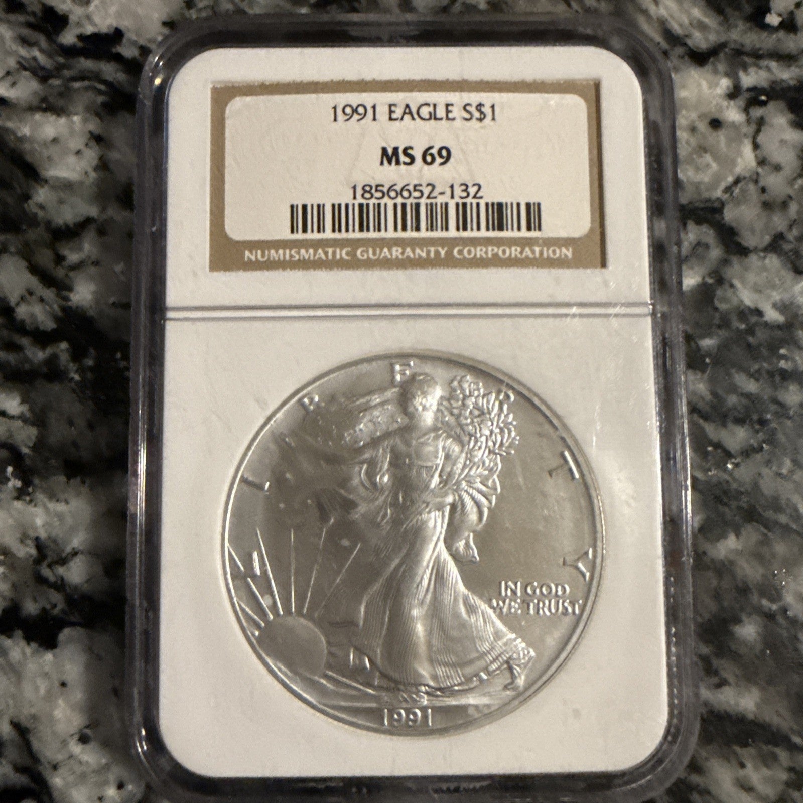 1991 American Silver Eagle NGC MS69 Brown Label - toyscardscomics