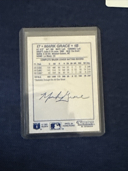 1991 KENNER MLB STARTING LINEUP SLU MARK GRACE CHICAGO CUBS FIGURE, & CARD - toyscardscomics