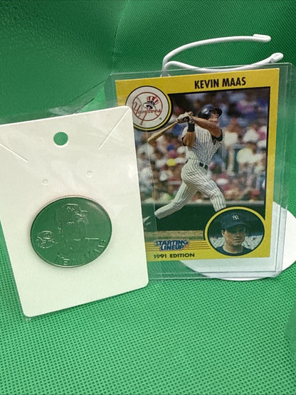 1991 KEVIN MAAS New York NY Yankees Rookie Starting Lineup + coin (Damaged Card) - toyscardscomics