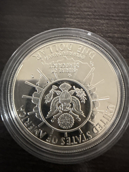 1991 S Mount Rushmore 50th Anniversary Silver Proof Commemorative Dollar - COA - toyscardscomics