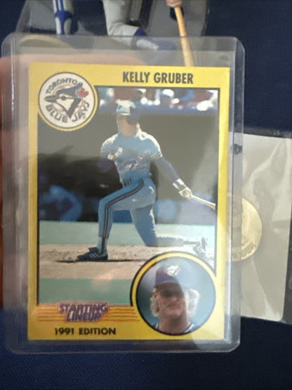 1991 Starting Lineup Kelly Gruber Toronto Blue Jays SLU Figure Coin Baseball MLB - toyscardscomics
