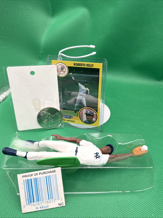 1991 Starting Lineup ROBERTO KELLY Figure Card Coin NY Yankees MLB SLU NEW - toyscardscomics