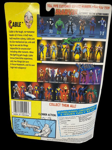 1992 - Marvel The Uncanny X-Men X-Force "CABLE" 5" Action Figure By Toy Biz - 1st edition MOC - toyscardscomics